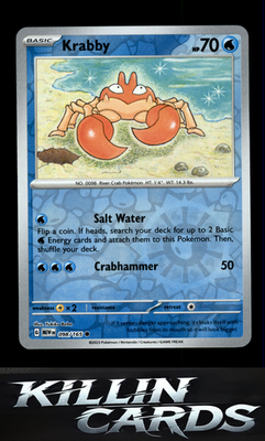 Reverse Holofoil Krabby 098/165 Pokemon Common SV: Scarlet & Violet 151 Card NM