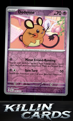 Reverse Holofoil Dedenne 036/091 Pokemon Common SV: Paldean Fates Card NM