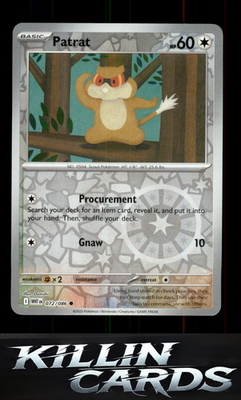 Reverse Holofoil Patrat 072/086 Pokemon Common SV: White Flare Card NM