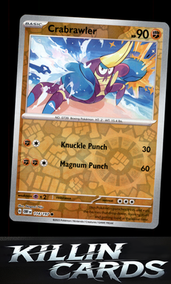 Reverse Holofoil Crabrawler 114/197 Pokemon Common SV03: Obsidian Flames Card NM