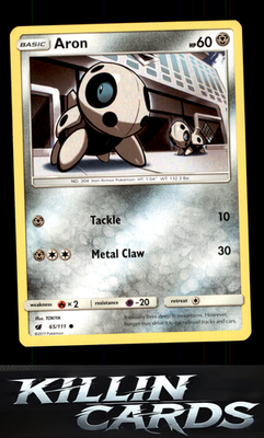 Aron 65/111 Pokemon Common SM - Crimson Invasion Card NM