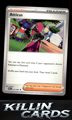 Atticus 077/091 Pokemon Uncommon SV: Paldean Fates Card NM
