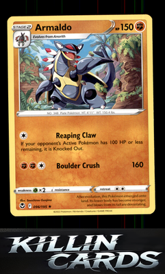Armaldo 096/195 Pokemon Rare SWSH12: Silver Tempest Card NM