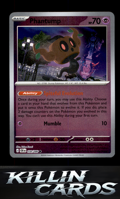 Reverse Holofoil Phantump 038/086 Pokemon Common ME04: Chaos Rising Card NM