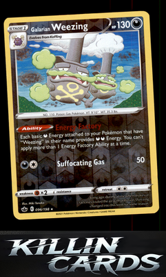 Reverse Holofoil Galarian Weezing 096/198 Pokemon Rare SWSH06: Chilling Reign Ca