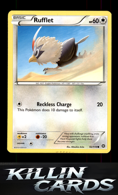 Rufflet 92/114 Pokemon Common XY - Steam Siege Card NM