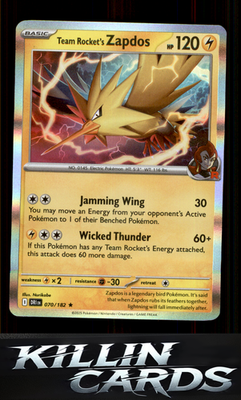 Team Rocket's Zapdos 070/182 Pokemon Rare SV10: Destined Rivals Card NM