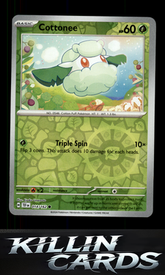 Reverse Holofoil Cottonee 014/162 Pokemon Common SV05: Temporal Forces Card NM