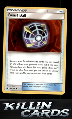 Beast Ball 125/168 Pokemon Uncommon SM - Celestial Storm Card NM