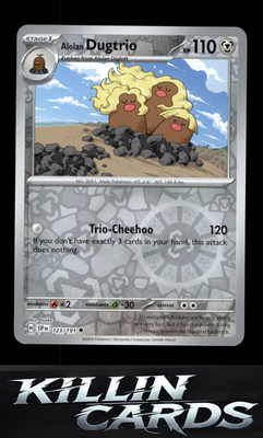 Reverse Holofoil Alolan Dugtrio - 123/191 123/191 Pokemon Uncommon SV08: Surging