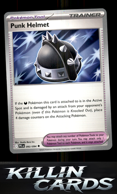 Punk Helmet 092/094 Pokemon Uncommon ME02: Phantasmal Flames Card NM