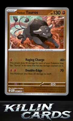 Reverse Holofoil Paldean Tauros 048/094 Pokemon Uncommon ME02: Phantasmal Flames