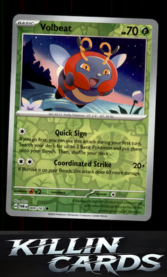 Reverse Holofoil Volbeat 009/167 Pokemon Common SV06: Twilight Masquerade Card N