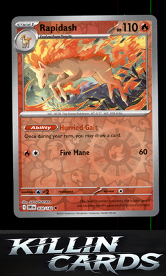 Reverse Holofoil Rapidash - 030/182 030/182 Pokemon Uncommon SV10: Destined Riva