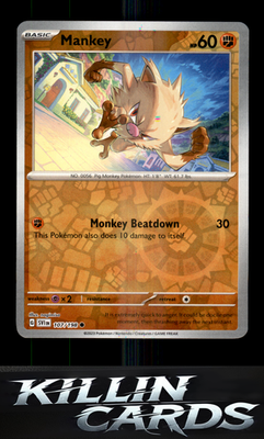 Reverse Holofoil Mankey 107/198 Pokemon Common SV01: Scarlet & Violet Base Set C