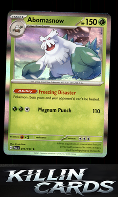 Abomasnow 011/193 Pokemon Rare SV02: Paldea Evolved Card NM