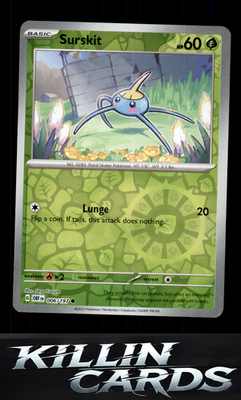 Reverse Holofoil Surskit 006/197 Pokemon Common SV03: Obsidian Flames Card NM