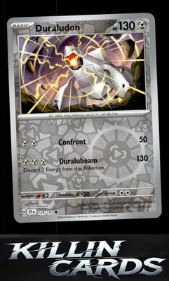 Reverse Holofoil Duraludon 129/191 Pokemon Common SV08: Surging Sparks Card NM