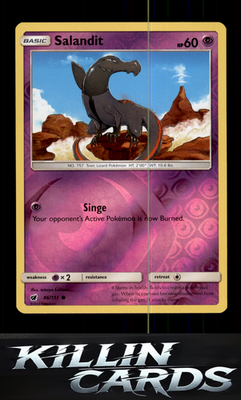 Reverse Holofoil Salandit 46/111 Pokemon Common SM - Crimson Invasion Card NM