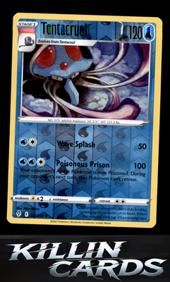 Reverse Holofoil Tentacruel 027/203 Pokemon Uncommon SWSH07: Evolving Skies Card