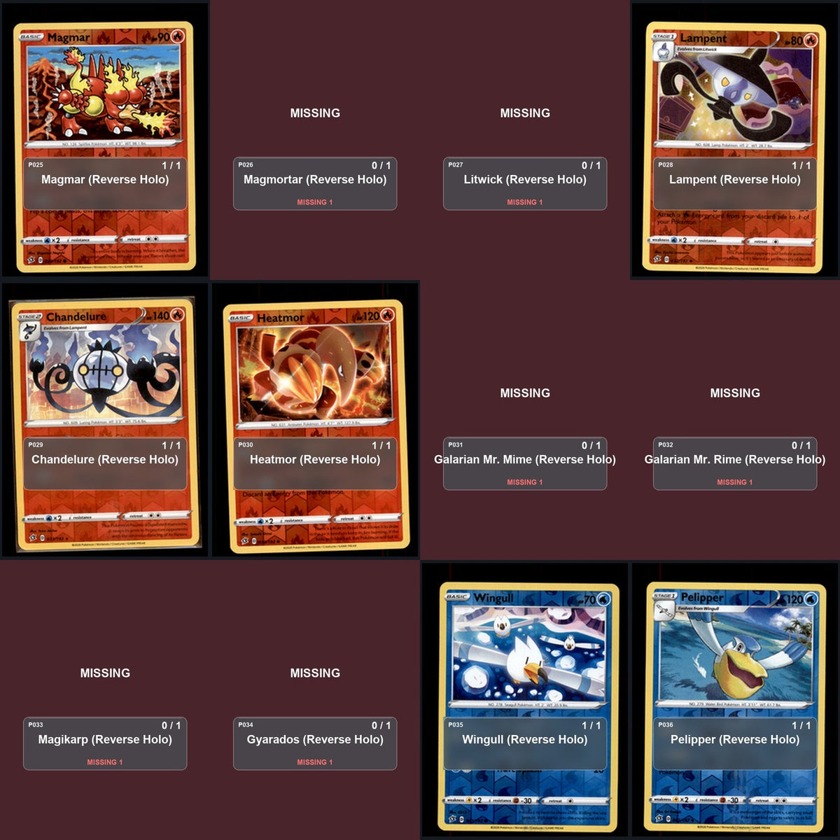 Pokemon TCG SWSH02: Rebel Clash Reverse Holo Master Set 55 Reverse Holo Card