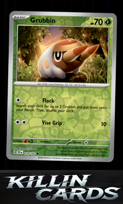 Reverse Holofoil Grubbin 018/162 Pokemon Common SV05: Temporal Forces Card NM