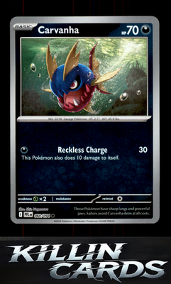 Reverse Holofoil Carvanha 060/094 Pokemon Common ME02: Phantasmal Flames Card NM