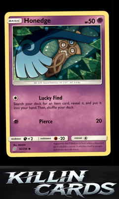 Honedge (92) 92/236 Pokemon Common SM - Unified Minds Card LP