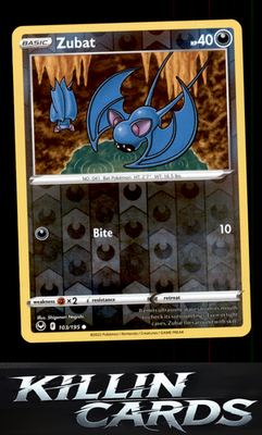 Reverse Holofoil Zubat 103/195 Pokemon Common SWSH12: Silver Tempest Card NM