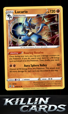 Lucario 079/172 Pokemon Holo Rare SWSH09: Brilliant Stars Card NM