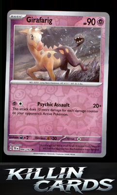 Reverse Holofoil Girafarig 066/162 Pokemon Common SV05: Temporal Forces Card NM