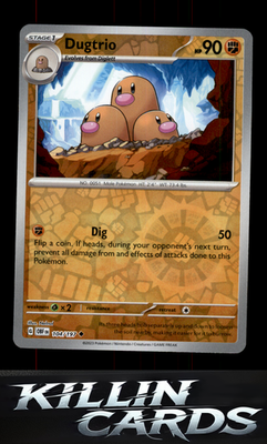Reverse Holofoil Dugtrio 104/197 Pokemon Uncommon SV03: Obsidian Flames Card NM