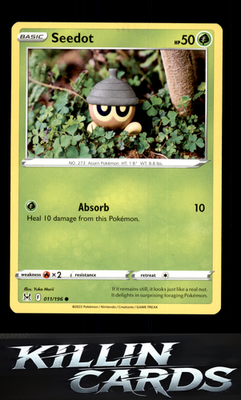 Seedot 011/196 Pokemon Common SWSH11: Lost Origin Card NM