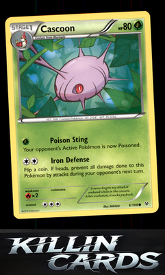 Cascoon 6/108 Pokemon Common XY - Roaring Skies Card NM