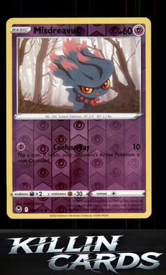 Reverse Holofoil Misdreavus 063/195 Pokemon Common SWSH12: Silver Tempest Card N