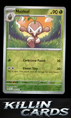 Reverse Holofoil Nuzleaf 004/162 Pokemon Common SV05: Temporal Forces Card NM