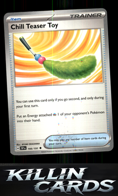 Chill Teaser Toy 166/191 Pokemon Uncommon SV08: Surging Sparks Card NM