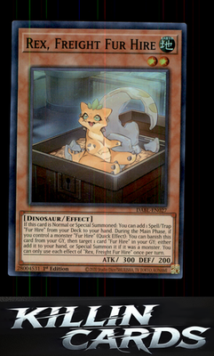 1st Edition Rex, Freight Fur Hire DABL-EN027 YuGiOh Super Rare Darkwing Blast Ca
