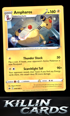 Ampharos 049/198 Pokemon Rare SWSH06: Chilling Reign Card NM