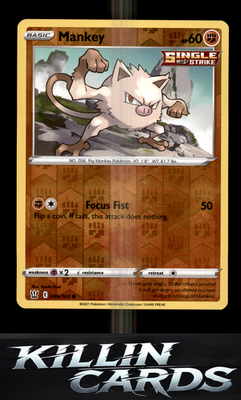 Reverse Holofoil Mankey 066/163 Pokemon Common SWSH05: Battle Styles Card NM