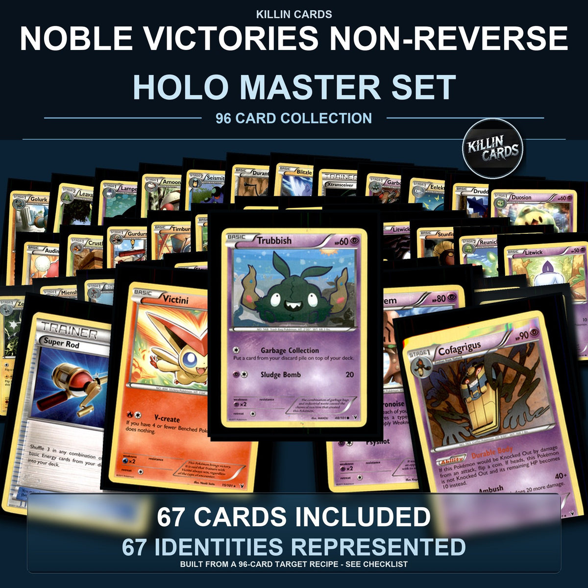Pokemon TCG Noble Victories C/UC/R Standard Set 67 Cards