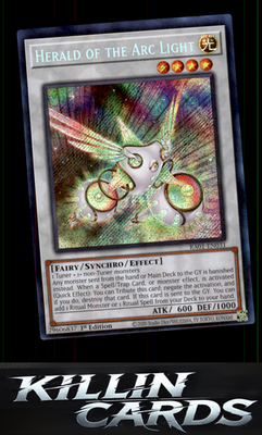 1st Edition Herald of the Arc Light (Platinum Secret Rare) RA01-EN031 YuGiOh Pla