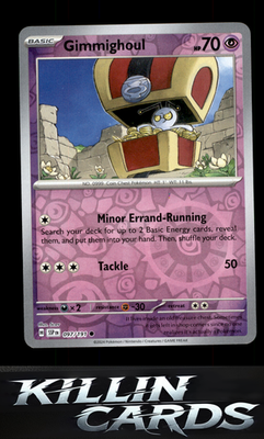 Reverse Holofoil Gimmighoul 097/191 Pokemon Common SV08: Surging Sparks Card NM