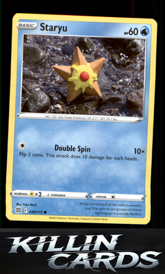 Staryu 030/172 Pokemon Common SWSH09: Brilliant Stars Card NM