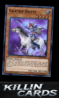1st Edition Valkyrie Dritte SHVA-EN001 YuGiOh Super Rare Shadows in Valhalla Car