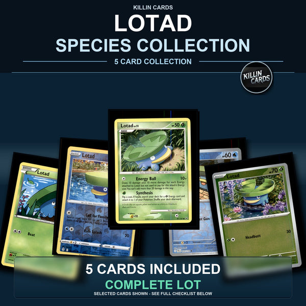 Pokemon TCG Lotad Species Collection 5 Different Cards