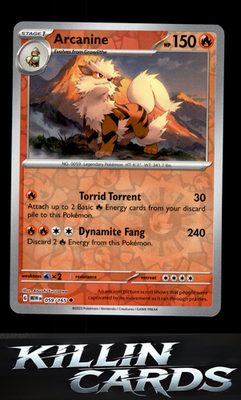 Reverse Holofoil Arcanine 059/165 Pokemon Uncommon SV: Scarlet & Violet 151 Card