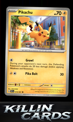Pikachu - 018/091 018/091 Pokemon Common SV: Paldean Fates Card NM