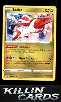 Latias 193/264 Pokemon Rare SWSH08: Fusion Strike Card NM
