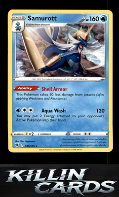 Samurott 035/185 Pokemon Rare SWSH04: Vivid Voltage Card NM